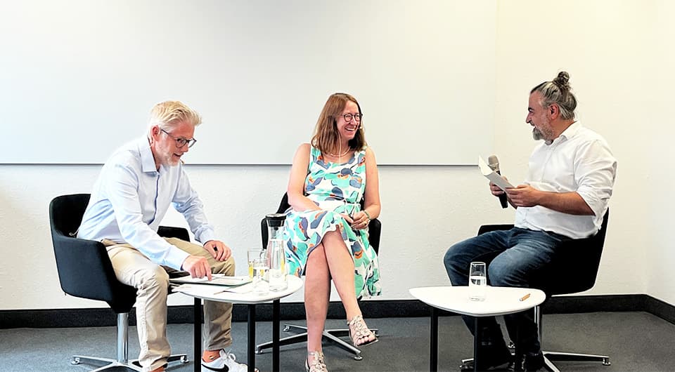Ulrike Cress and Tobias Keber in conversation with the podcast host