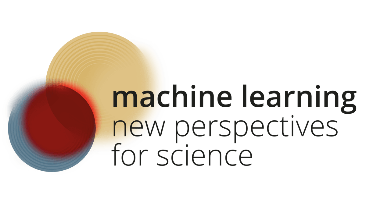 Schriftzug "machine learning new perspectives for science"