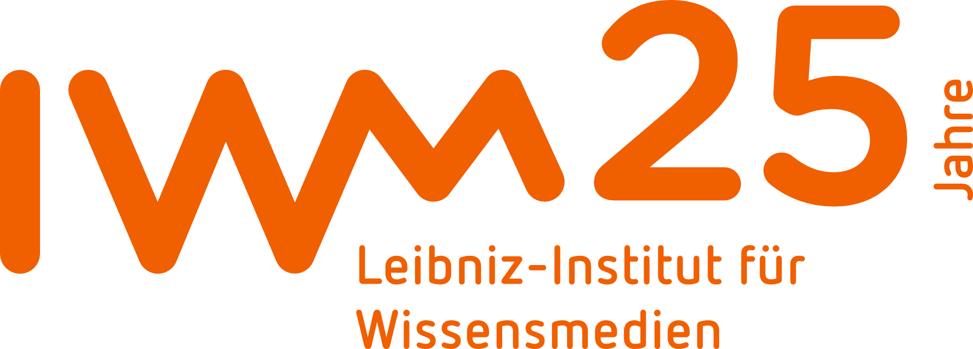 IWM Logo: 25 Jahre Leibniz-Institut für Wissensmedien (in orange)