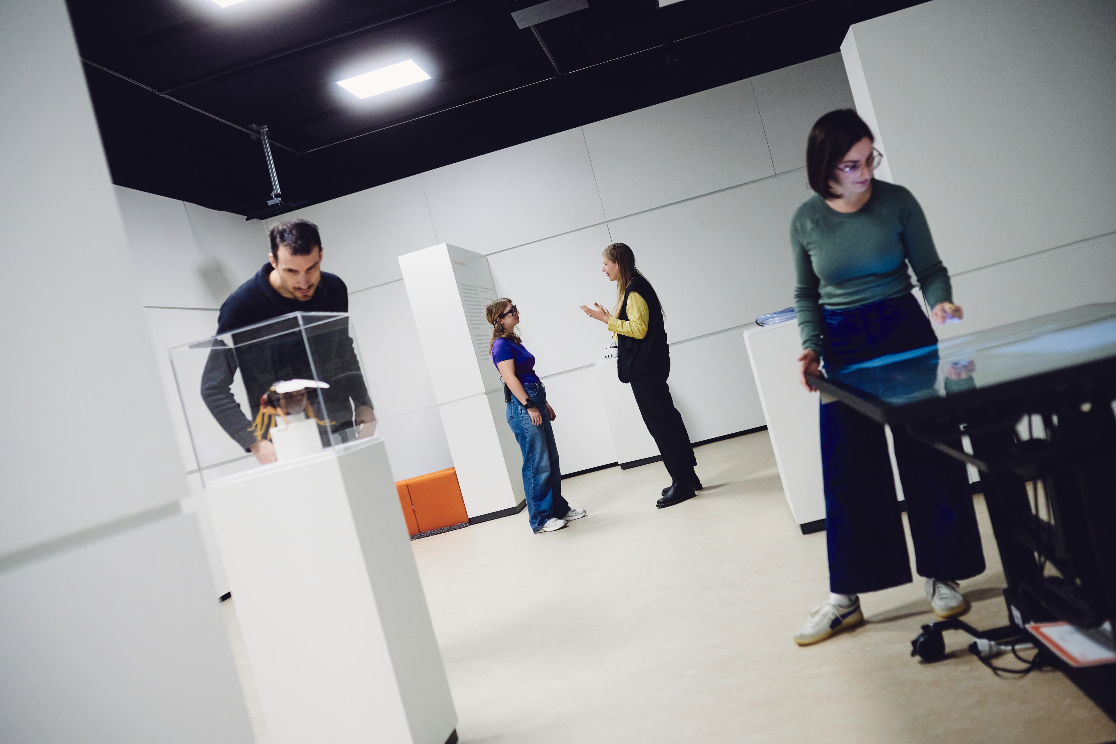 Blick in das MuseumLab mit verschiedenen Versuchsaufbauten