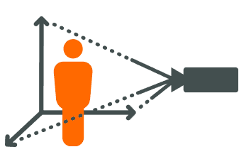 A drawing of a person captured by a camera