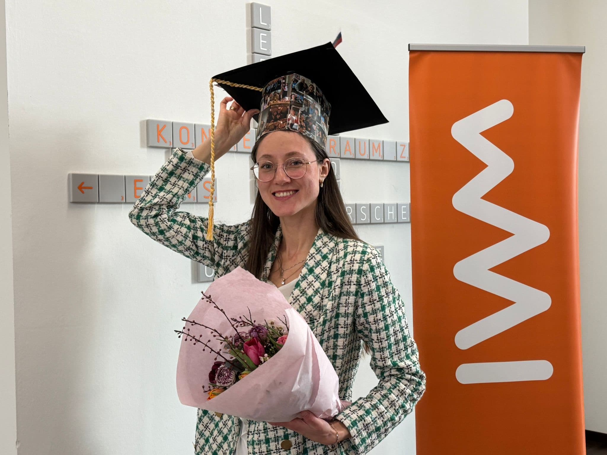 Ekaterina Varkentin am Tag ihrer Dissertation