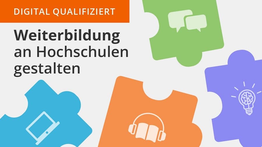 Ein Symbolbild mit unterschiedlichen Puzzleteilen zur Weiterbildung an Hochschulen