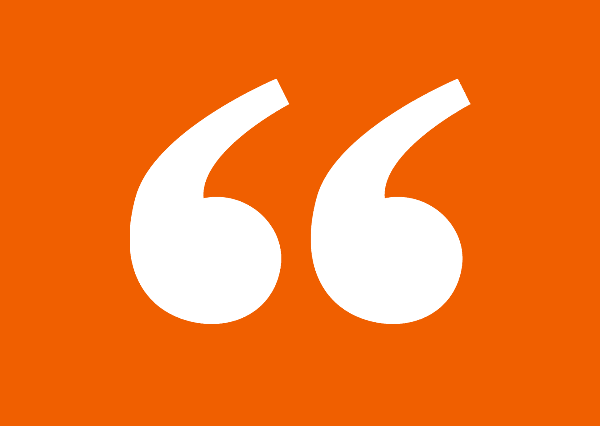 Zitatsymbol: weiß auf orangefarbenem Hintergrund